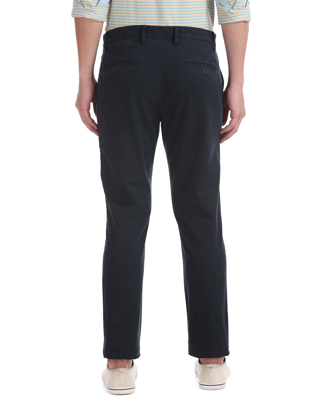 U.S. Polo Assn. Men Navy Blue Casual Trousers